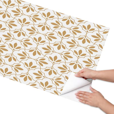 Coloray Meubel Wrap Folie - Wit Meubelfolie - 65x130 cm - Decoratiefolie Klassiek patroon - Meubel Wrap Folie - Klassiek Meubelfolie - Plakfolie Meubels - Keuken decoratie - Achtergronden en patronen