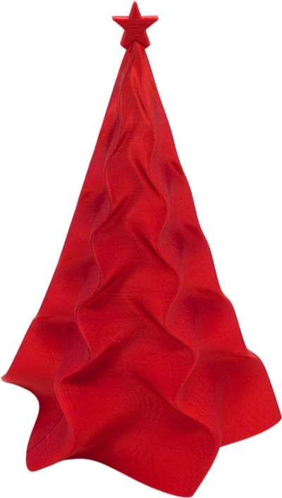 Organische kerstboom – Decoratief object - Zijde Rood - 3d geprinte object – Winter woondecoratie – 15CM