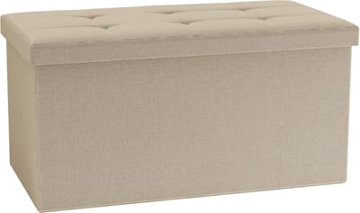 VCM Stoff Sitzbank | Maße ca. H. 38 x B. 76 x T. 38 cm | Kiste für flexiblen Einsatz in allen Wohnräumen | Aufbewahrungsbox | Sitztruhe - Boxas