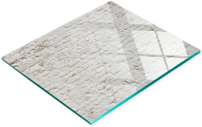 Keukenplank van gehard glas met decoratieve afbeelding van een bakstenen muur, 60x52 cm