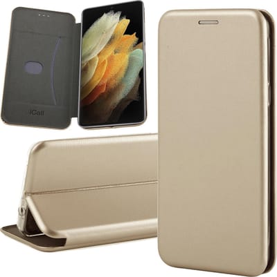 Hoesje geschikt voor Samsung Galaxy S21 Ultra - Book Case Kunstleer ThinShield Goud
