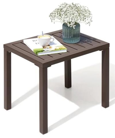 Rechthoekige Aluminium Bijzettafel voor Buiten en Binnen - Kleine Bistrotafel voor Terras en Tuin