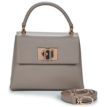 FURLA Leren Handtas Avondtas 1927 Mini Top Handle Bag Stucco Gray Taupe