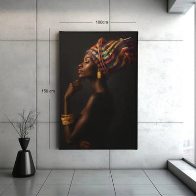 Canvas Schilderij - Vrouw - Trots en Schoonheid - Wall Art - 90x60x2 cm