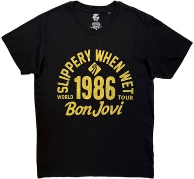 Bon Jovi - 1986 World Tour Heren Tshirt - S - Zwart