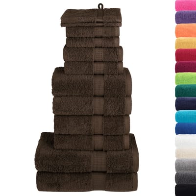 vidaXL - 12-delige - Handdoekenset - SOLUND - 600 - g/m² - bruin