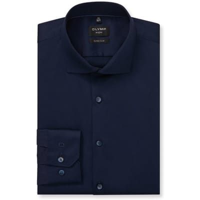 OLYMP No. Six Overhemd, Super Slim, Royal Kent, Kobaltblauw