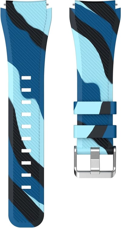Siliconen bandje - geschikt voor Samsung Gear S3 / Galaxy Watch 46 mm / Watch 3 45 mm - camouflage blauw