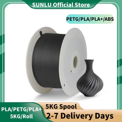 SUNLU 5KG/Roll Grote Rol PLA/PETG/PLA+ 3D-printerfilament-vochtbestendig,wirwarvrij, perfect voor lange prints uit de VS/UK/EU/AU