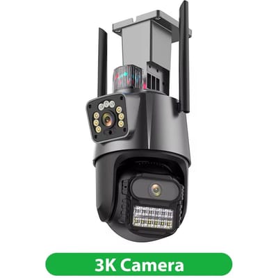 6K HD Buiten IP Camera Wifi Drie Lenzen Drie Schermen Beveiliging PTZ Camera 6MP Ai Menselijke Automatische Tracking Videobewaking iCsee 3K Cam