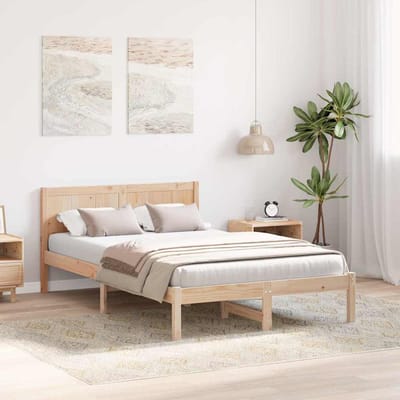 vidaXL - Bedframe - Bruin - 140 - x - 190 - cm - Massief - grenenhout