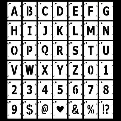 Dailygoods- Lettersjablonen 42-delig - Herbruikbare Sjablonen - Voor Textielvormgeving - Voor Houten Borden - Hoogwaardig PET-Materiaal - Ideaal voor Doe-Het-Zelfprojecten