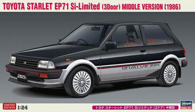 Hasegawa Modelbouwpakket Auto - 20425 Toyota Starlet EP71 Si-Limited - 3 deurs - Midden Versie 1986 - Auto Plastic - 1:24 - Modelbouw