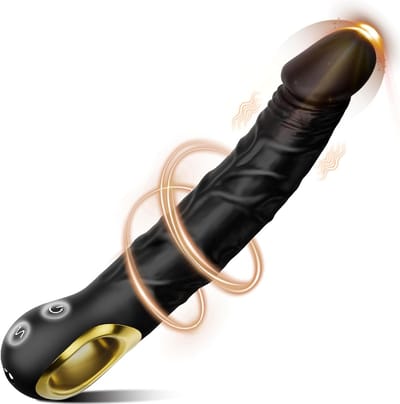 DOWO® - Luxe Realistische Vibrator - 10 Standen - Vibrators voor vrouwen - Waterproof & USB Oplaadbaar - Siliconen Dildo voor Vrouwen & Mannen - vibrator - Sex toys - Zwart - L(22cm)