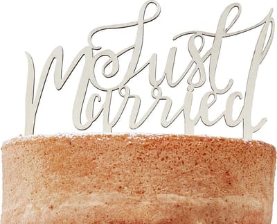 Taarttopper Just Married - decoratie huwelijk
