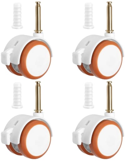 Wieltjes voor kinderbedden, draaibare wielen voor kinderbed, 360° draaibare wielen, meubelwielen, set met 4 wielen voor kinderbed, van rubber, geschikt voor meubels, kinderwagens, stoelen, kleine
