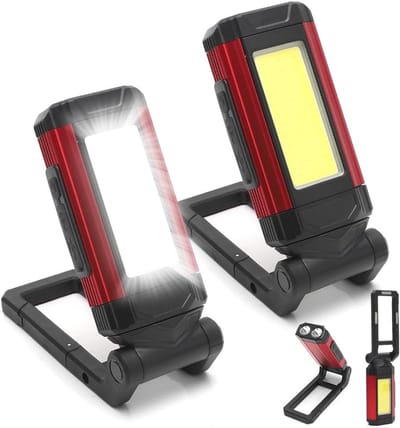 Ultra Heldere Oplaadbare Werklamp Set van 2 - Magnetische Basis, Powerbank en Rood Noodlicht voor Auto, Reparatie en Werkplaats