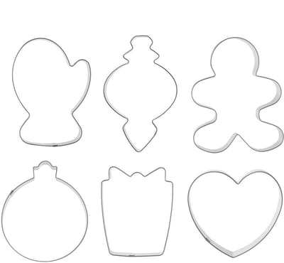 Koekjessnijders Edelstaal 6 stuks - Vormen - Uitsteekvorm - Cookie - Cutter - Uitsteekvormpjes - Koekjes - Bakken - Koekjessnijder
