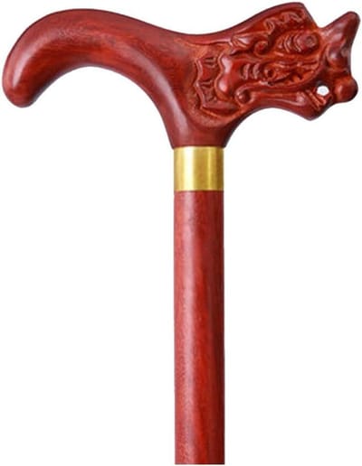 Wandelstokken - Houten Stokken - Ondersteuning Buiten - Comfortabele Handgreep - 85cm - Rood