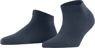 FALKE Family kort eenkleurig katoen sneakersokken enkelsokken dames blauw - maat 35-38
