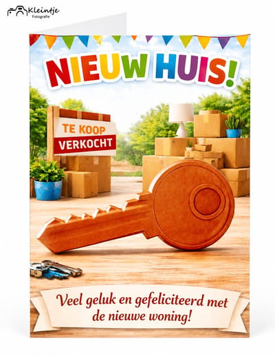 Verhuiskaart Sleutel – Veel geluk met de nieuwe woning | Kleintje Fotografie