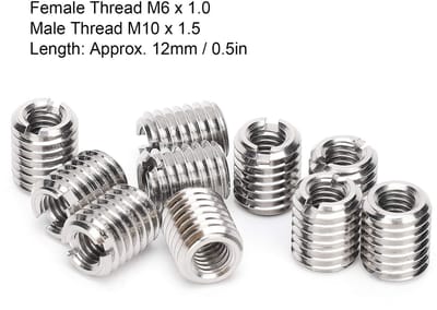 Dailygoods - 10 Pcs Insert Moer - M6 M10 Buitendraad - Roestvrij Staal - Reparatie Accessoire - Geschikt voor Mechanische Apparatuur - Versterk je Pro...