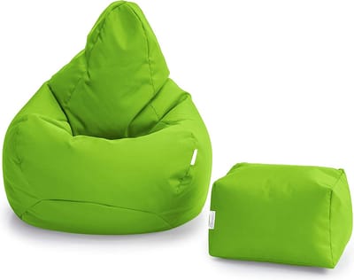 Gaming Zitzak Stoel met Voetenbankje Binnenshuis Buitenshuis Waterbestendig Zitzak met Ergonomisch Ontwerp