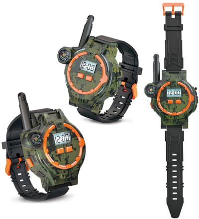 BlockPlay® Walkie Talkie voor Kinderen Horloge - 2 stuks - Kinderhorloge Jongen Waterdicht - Portofoon met Kompas, Licht en Tijd - Walkie Talkie Kind - Army Design - Oplaadbaar