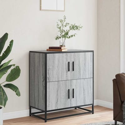 vidaXL - Dressoir - 68x35x76 - cm - bewerkt - hout - grijs - sonoma - eikenkleurig