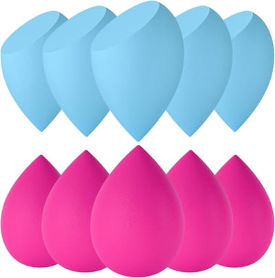 Famanu – Set van 10 make-up sponzen – Wasbare latexvrije beautyblenders voor foundation, crème en poeder – Multicolor