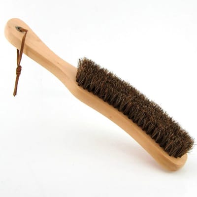 Paardenhaarborstel met houten greep, zachte kledingborstel 27,4 cm, effectieve verwijdering van pluisjes en dierenhaar voor pak, jas, meubels en textiel Wolwalk borstel