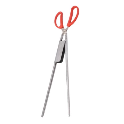 Krabtang RVS Plastic Handvatten 51cm Lengte Sleufpunt Design Verdikken Hittebestendig Schaar Tang voor Vissen Straight Mouth gray