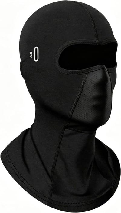 Winter Balaclava voor Motorrijden en Skiën - Stormmasker voor Buitenactiviteiten zoals Fietsen en Skiën - Unisex Zwart