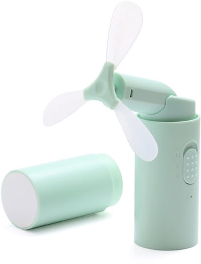 Mini Ventilator – USB-oplaadbaar – Opvouwbare standaard – Voor reizen/kantoor/gezin – Groen – Compact – 1 stuk