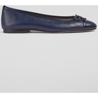 LK Bennett Kara - Toe Cap Ballerina Navy Maat: 35 | Ballerina's Outlet | Dames | Blauw