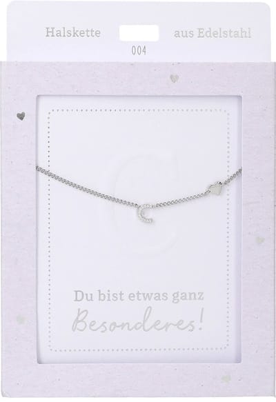 Depesche ketting zilver letter C met hartje - sieraad cadeau.