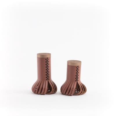 Vacavaliente - Chef Peper- en Zout Set (by Christian Mohaded) - Gerecycled Leer - Bruin