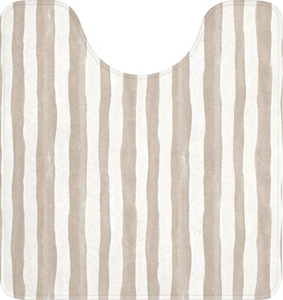 WC mat met uitsparing 55x60 cm - Antislip - Minimalistisch - Strepen - Beige - Toiletmat met uitsnijding - Vloermat - Douchemat - Toilet tapijt - Toiletmatten