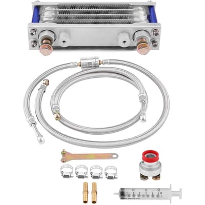 Kit de Système de Refroidissement d'Huile Moteur Radiateur d'Huile pour Moteur Honda GY6 65ml (argent)