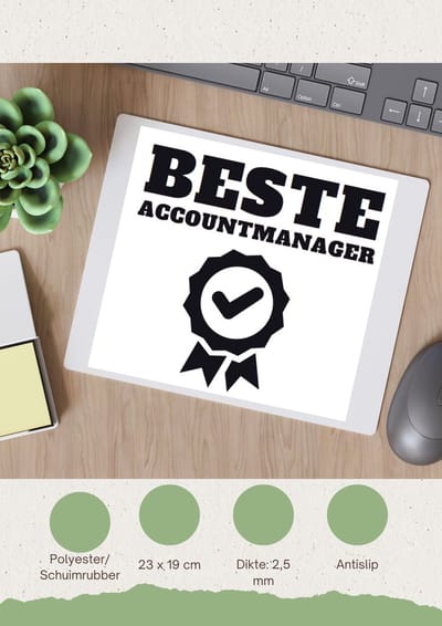 Akyol - beste accountmanager Muismat - Beste accountmanager - collega - welkom - afscheid - 23 bij 19 cm