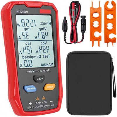 Zonnepaneeltester - PV Multimeter - Prestaties Meten - Batterijvrij Ontwerp - 5-800W - Rood