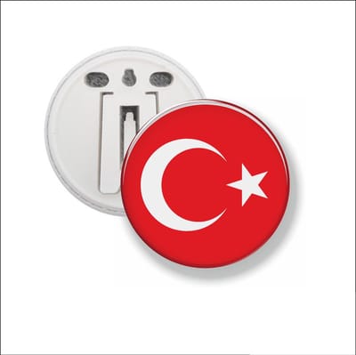 Button Met Clip 58 MM - Vlag Turkije
