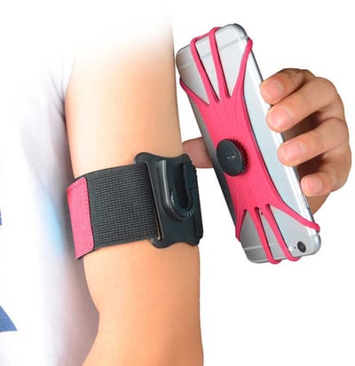 Roze Hardlooparmband - Hardloop Telefoonhouder - 360graden draaibaar - Polsarmband - Telefoonhouder voor aan arm - Sportaccessoires - Roze - CHPN
