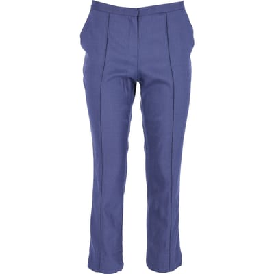 Diane Von Furstenberg broek met plooien in blauwe viscose
