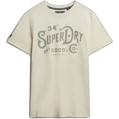 Superdry T-shirt Heritage Brand Relaxed Tee M1012229a Riff White Mannen Maat - M