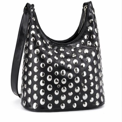 Zwarte Dames Handtas met Studs – Trendy Schoudertas – Statement Look