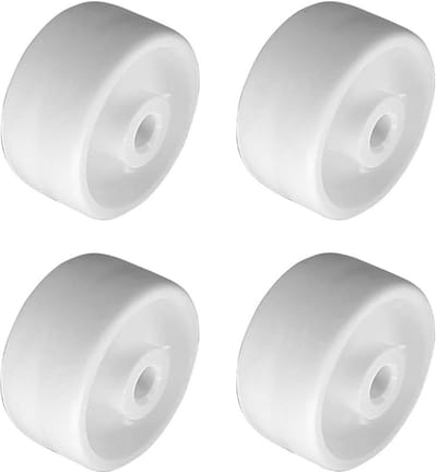 Set van 4 Kunststof Wieltjes 25 mm Wit voor Meubels Bedden en Laden