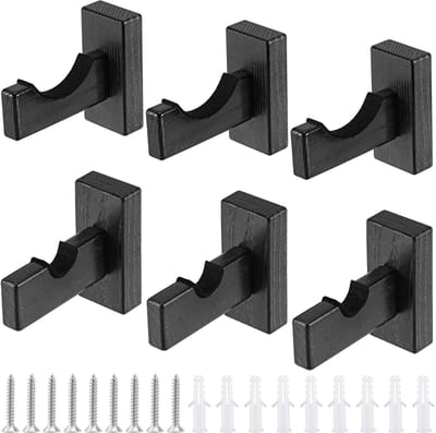 Dailygoods- Honkbalknuppelhouder - Zwarte Wandhouder - Houten Beugel