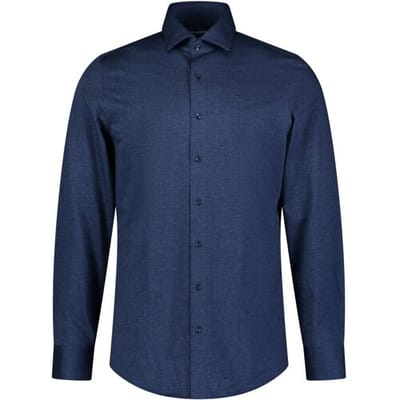 Roy Robson Overhemd Subtle Dot Pattern Donker Blauw / male