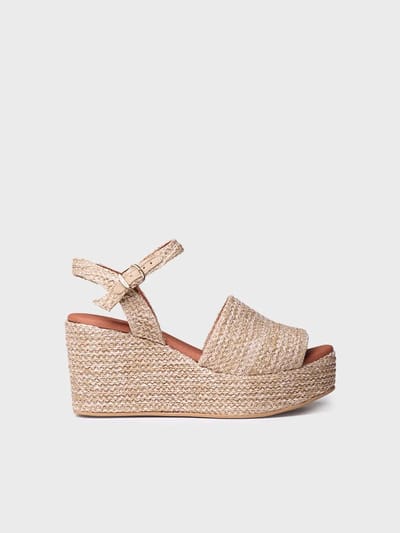 Dames espadrilles met hoge schacht van raffia | TULIA